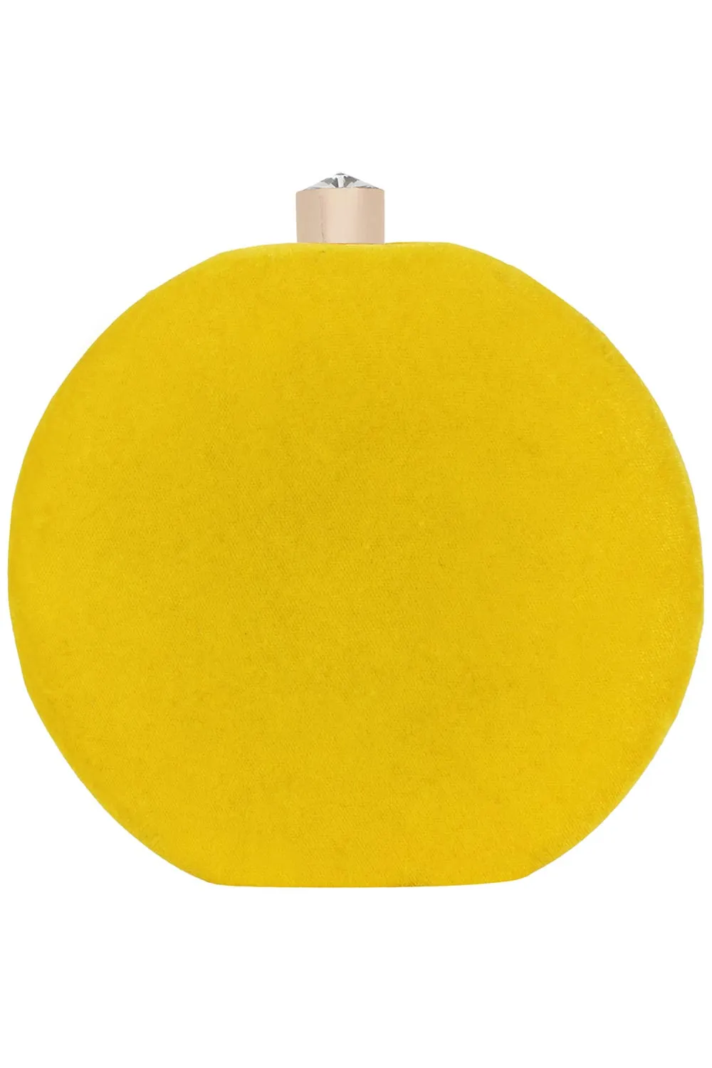 Adorn Embelished Velvet Fabric Clutch Yellow and White