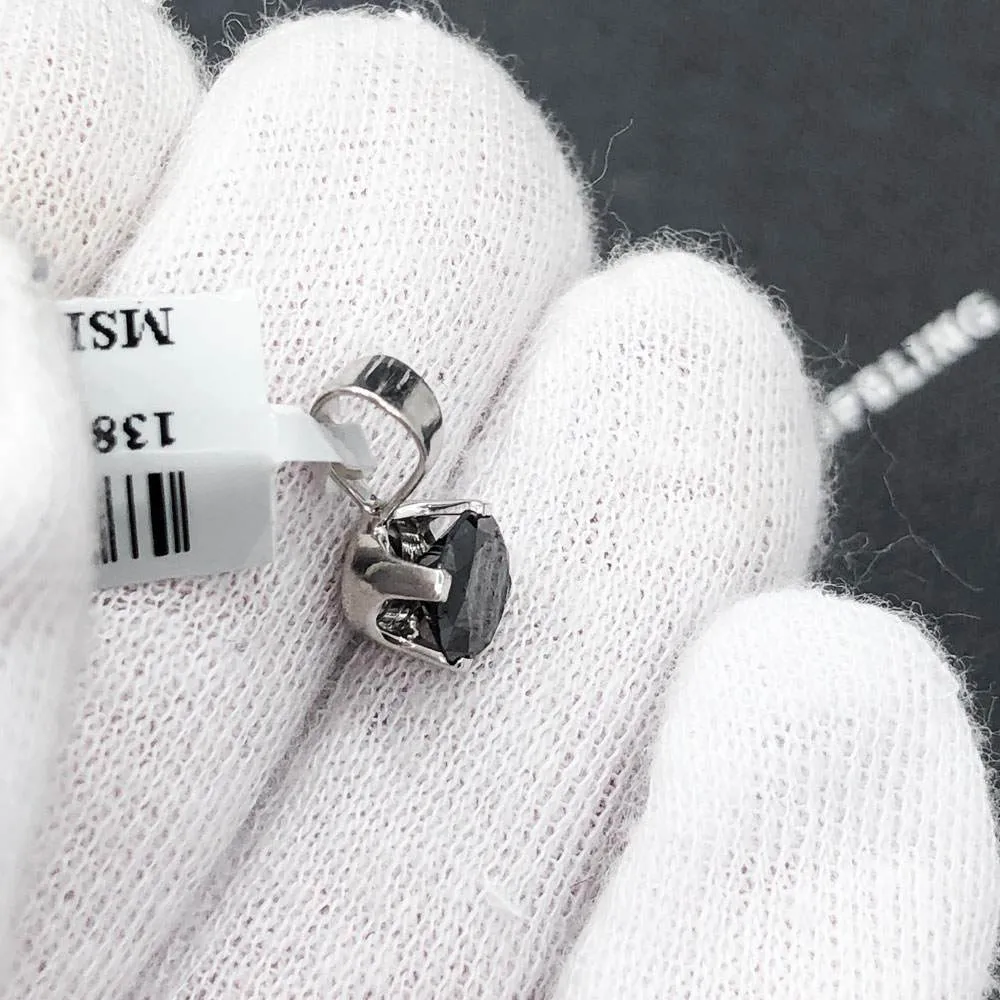 Black Diamond Stud 1.06cttw Pendant .925 Silver