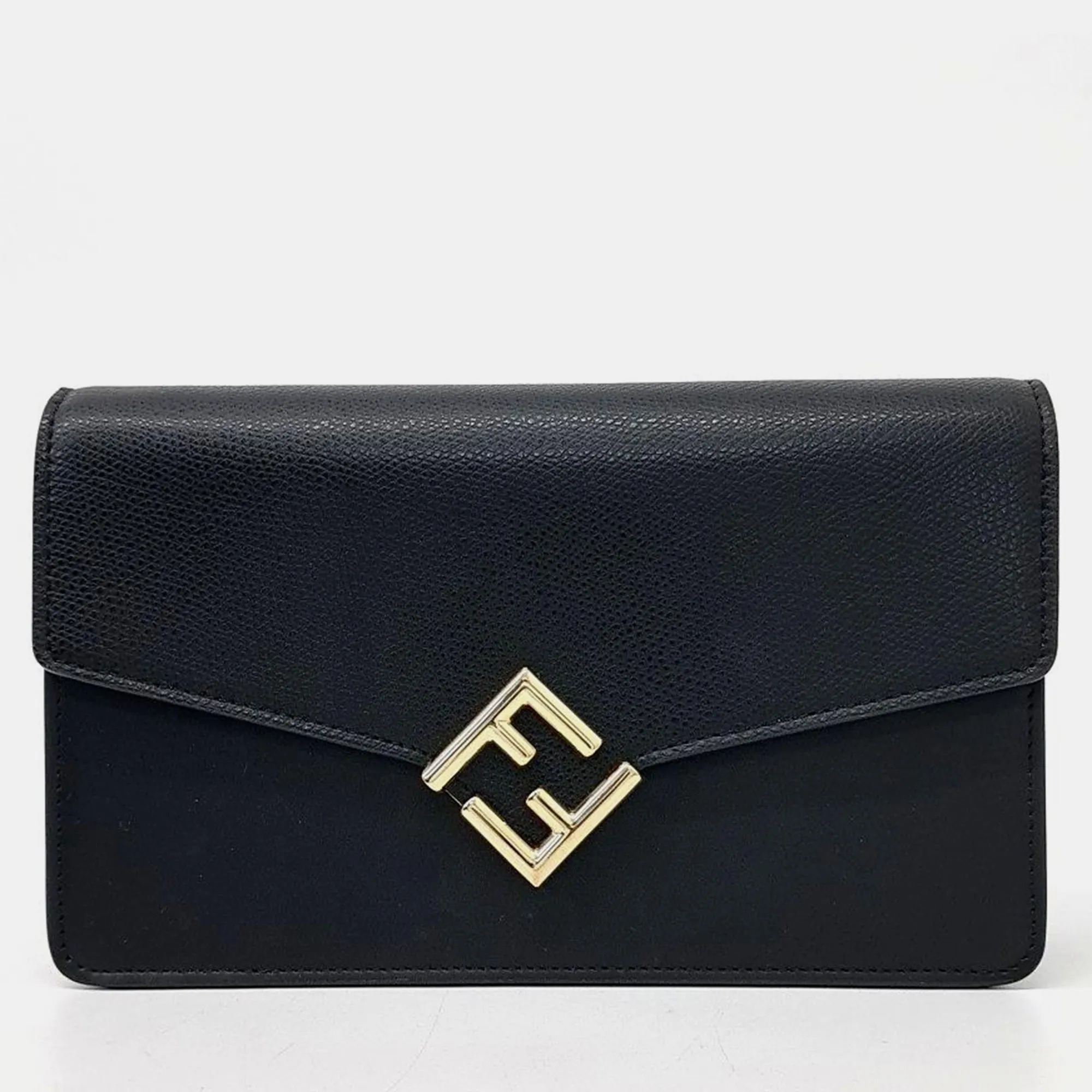 Black Leather FF Handbag