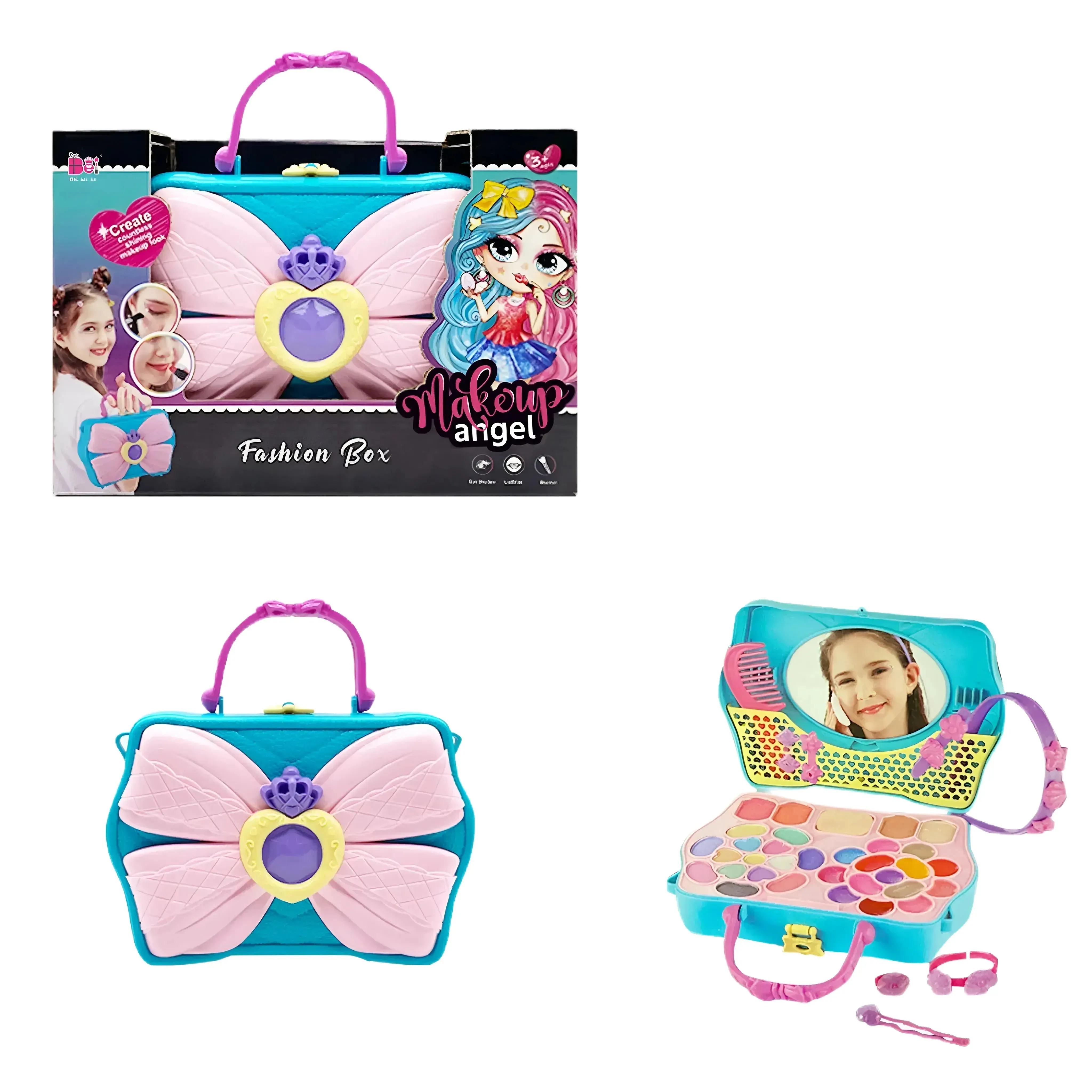 Blue Butterfly Handbag Cosmetic Set