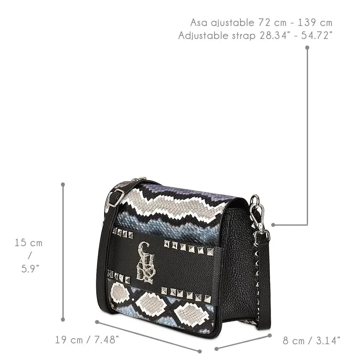 Fashionable Cuadra Blue Dress Python Handbag for Women