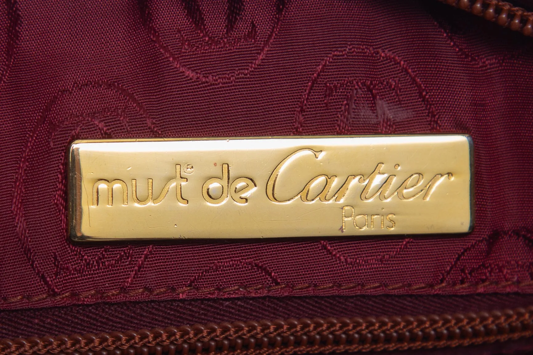Cartier Red Grained Leather Must Line Handbag