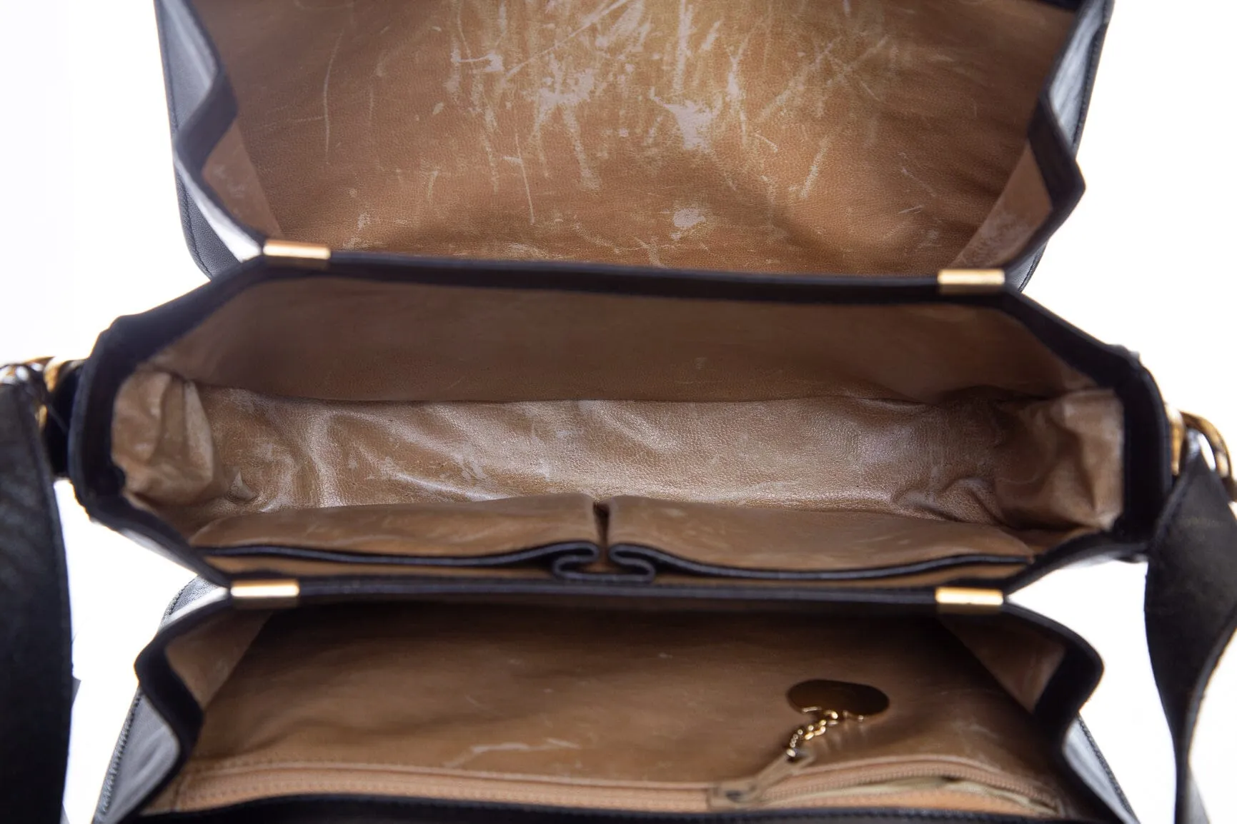 Celine Black Leather Carriage Hardware Handbag