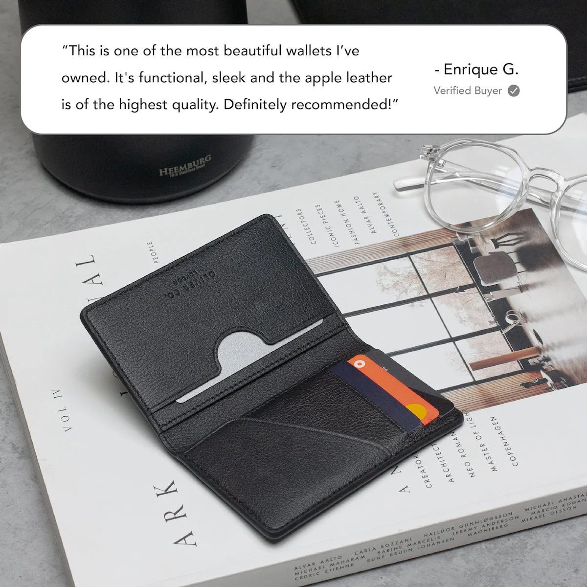 Compact Wallet | Grained Apple Skin