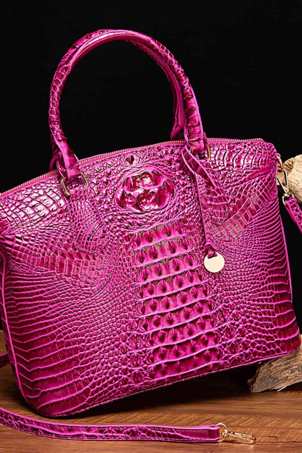 Embossed Faux Leather Handbag