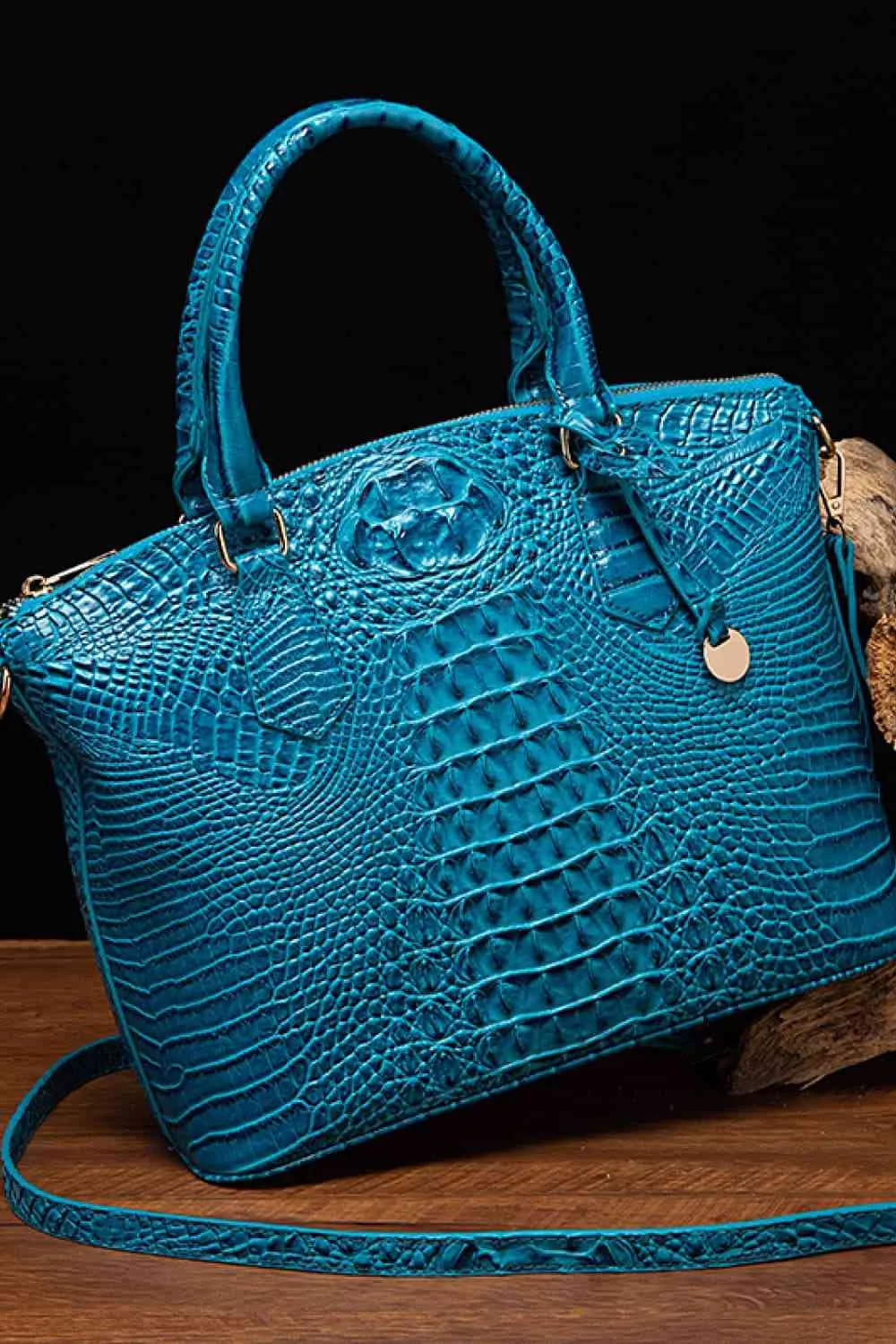 Embossed Faux Leather Handbag