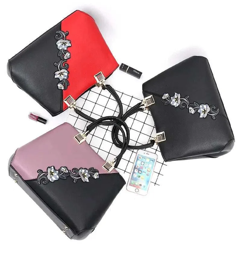 Embroidered Leather Handbags Bags For Fashion Loving Ladies