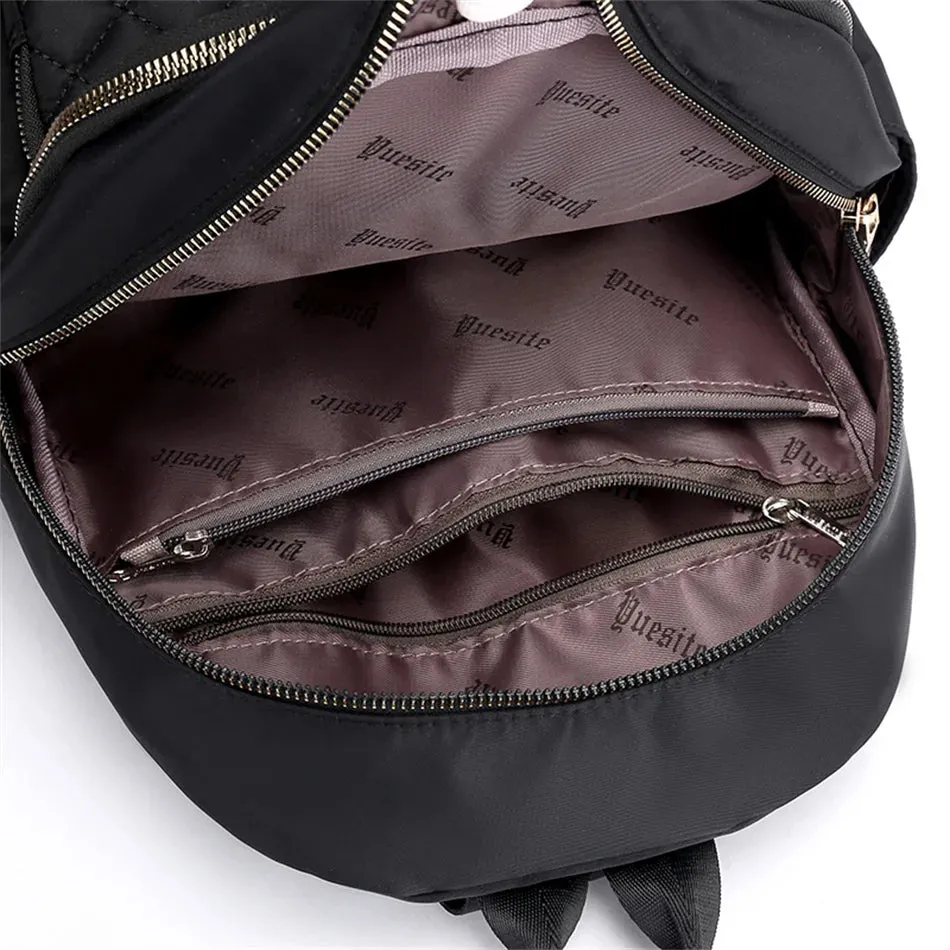 Fashion Casual Multifunction Rhombic Pattern Stitches Oxford Shoulder Bag and College Style Backpack