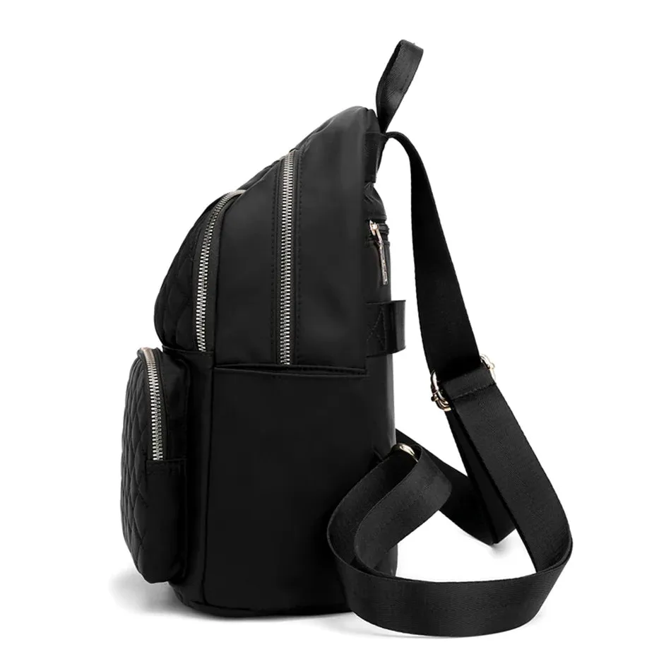 Fashion Casual Multifunction Rhombic Pattern Stitches Oxford Shoulder Bag and College Style Backpack