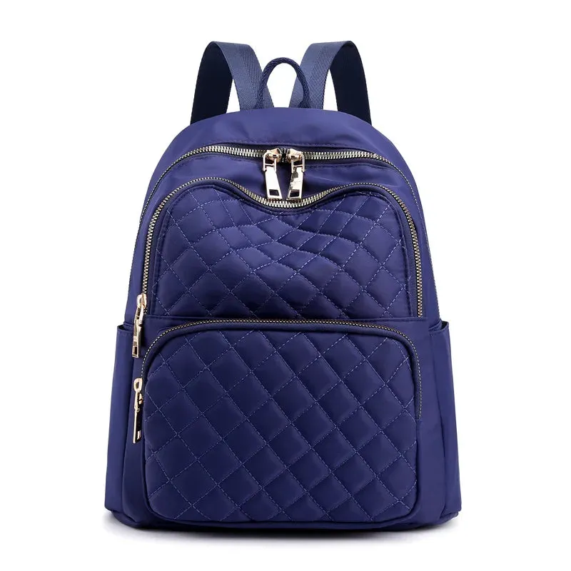 Fashion Casual Multifunction Rhombic Pattern Stitches Oxford Shoulder Bag and College Style Backpack
