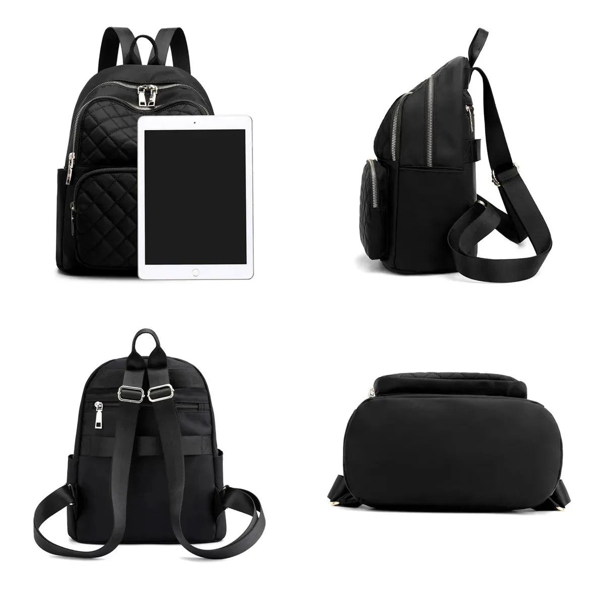 Fashion Casual Multifunction Rhombic Pattern Stitches Oxford Shoulder Bag and College Style Backpack