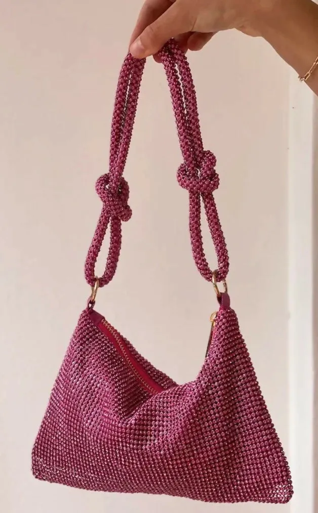 Girls with Gems Sparkly Handbags - Silver, Gold, Pink or Black