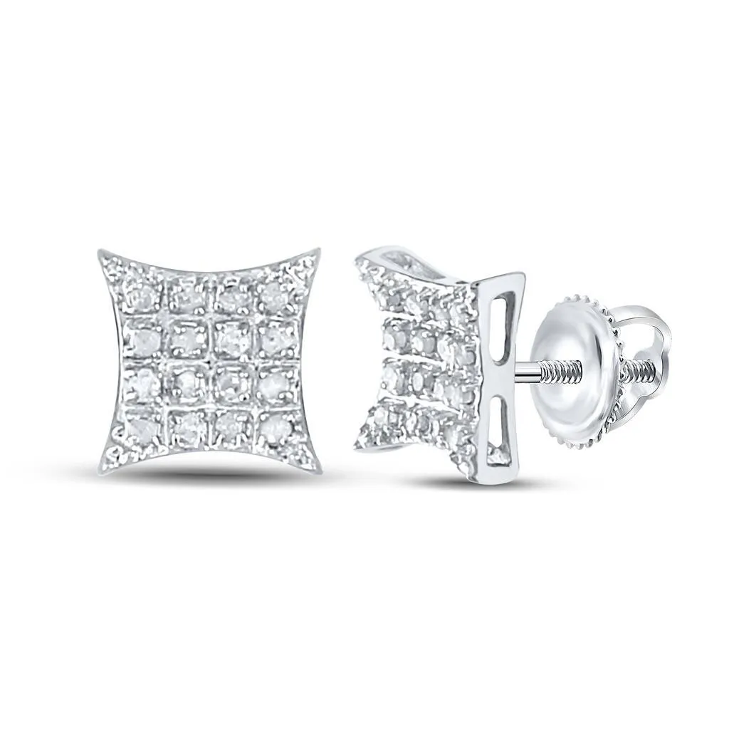 Kite Edgeless Micro Pave Diamond Earrings 10K Gold