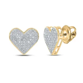 Ladies Heart Diamond Earrings .25cttw .925 Silver