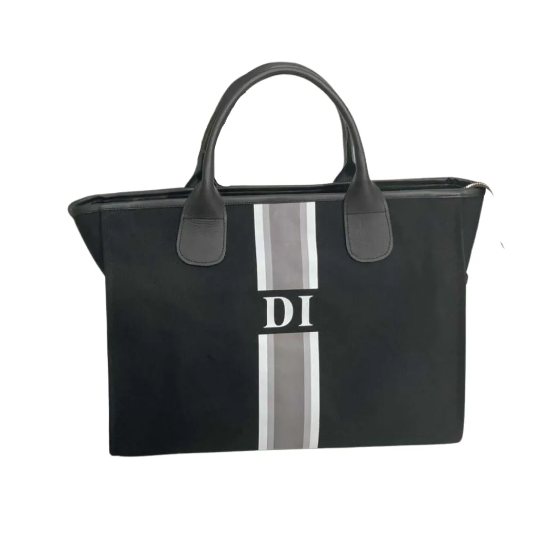 Leather Stripe Tote Bag