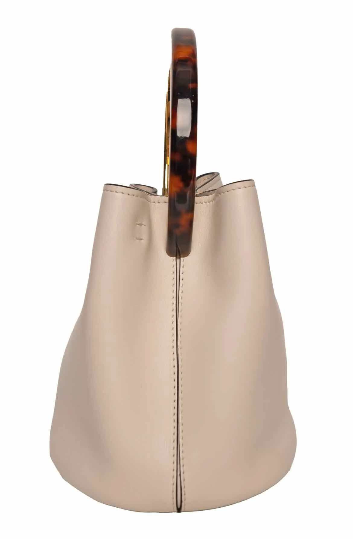 Marni Pannier Leather Bucket Bag with Top Handle