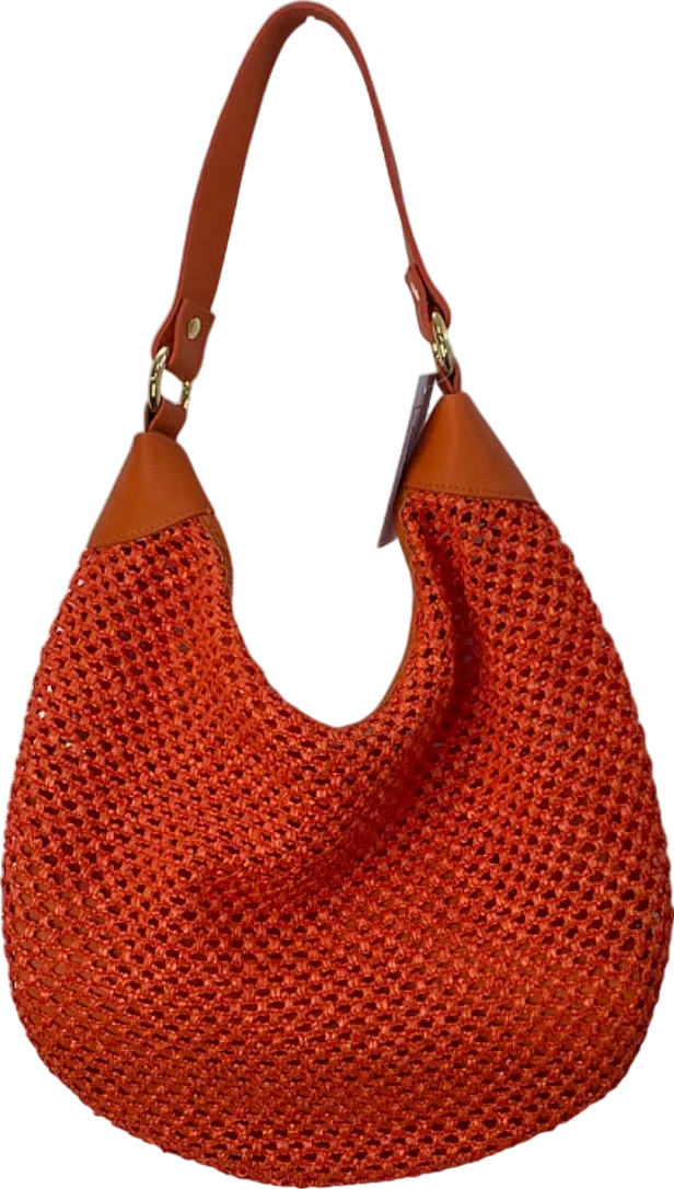 Russell & Bromley Orange Crochet Hobo Bag