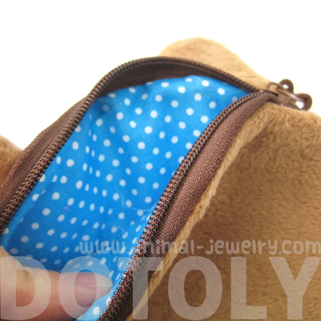 Sleepy Kitty Cat Tabby Face Shaped Soft Fabric Zipper Coin Purse Make Up Bag