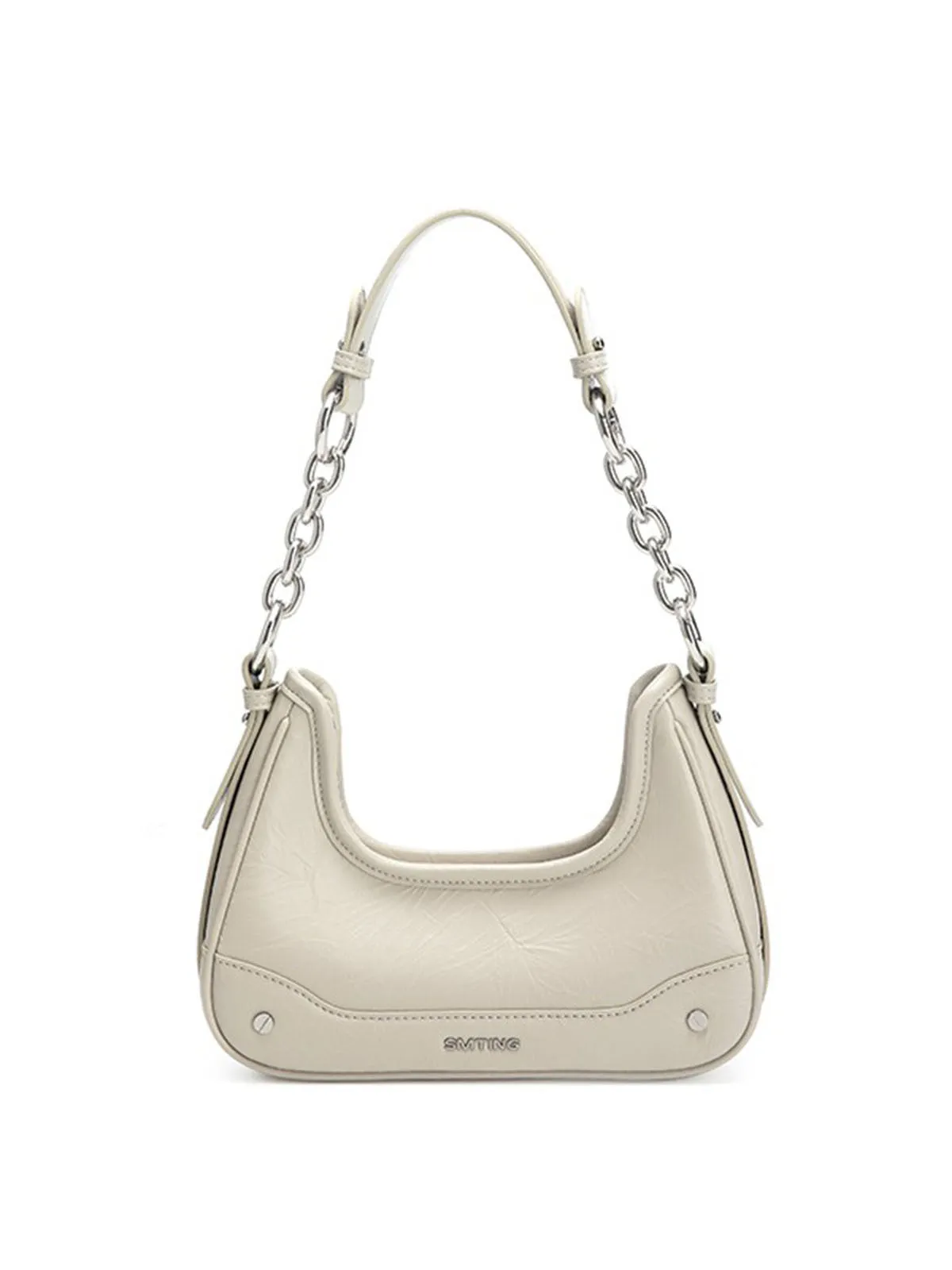 Smting | Small Baguette Bag with Chain and Leather Strap