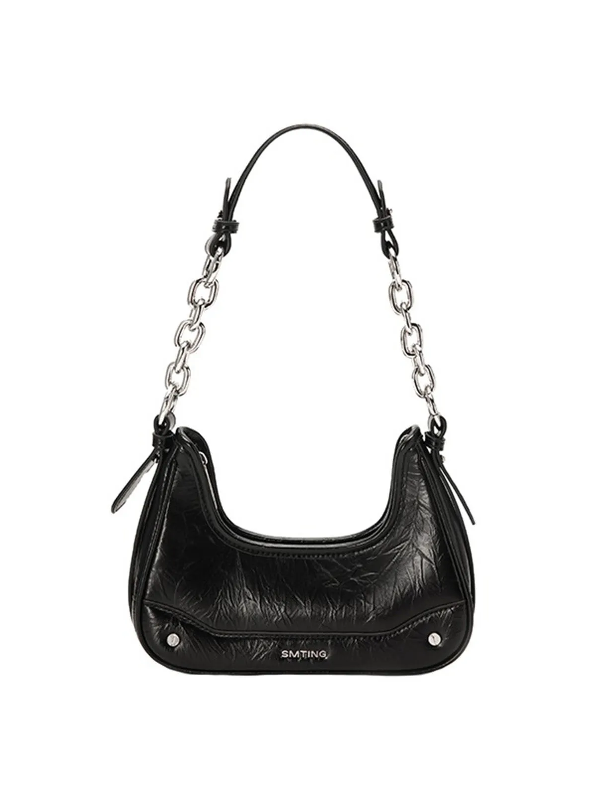 Smting | Small Baguette Bag with Chain and Leather Strap