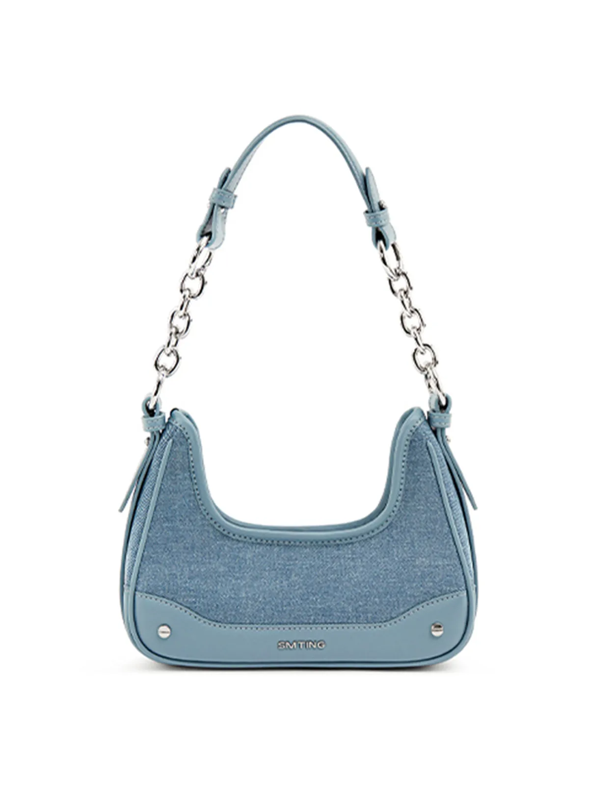 Smting | Small Baguette Bag with Chain and Leather Strap