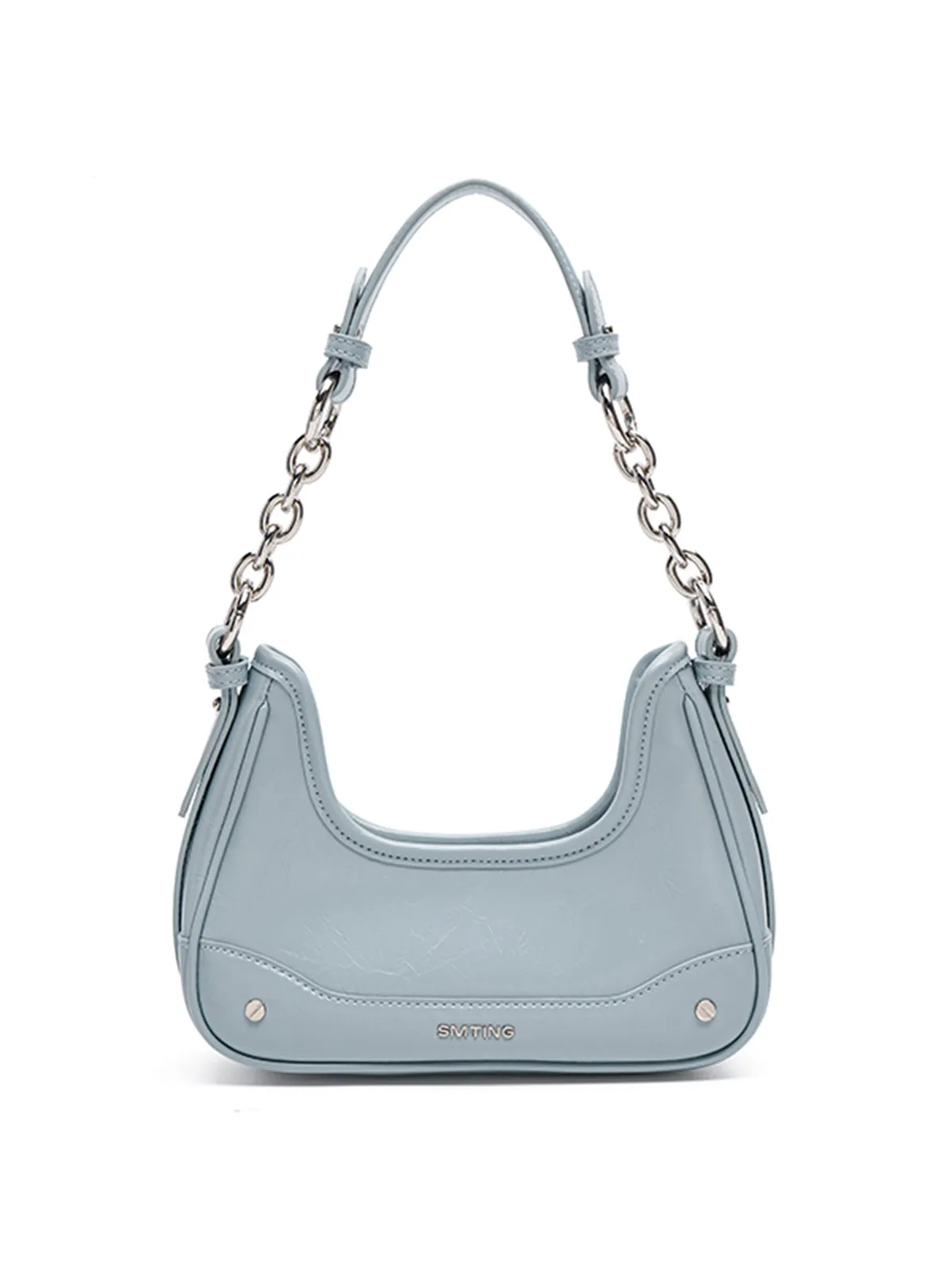 Smting | Small Baguette Bag with Chain and Leather Strap