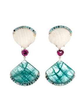 Tourmaline Shell Earrings