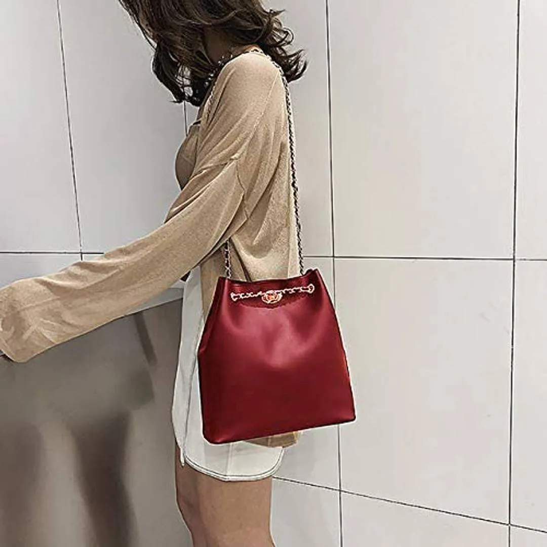 Trendy PU Maroon Sling Bag